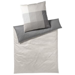 JOOP! Mako Satin Bettwäsche Divided 4113-9 Streifen Stone Grau 135x200