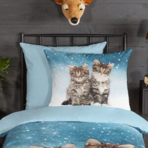 Traumschloss Comfort Flanell Bettwäsche - Family -  Katzen im Schnee