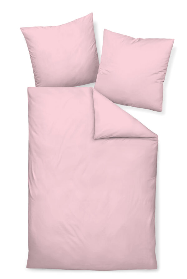 Traumschloss Mako-Satin Bettwäsche uni - Kollektion 2024 155x220 / 80x80 rosa