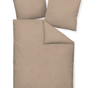 Traumschloss Mako-Satin Bettwäsche uni - Kollektion 2024 taupe 155x220 / 80x80